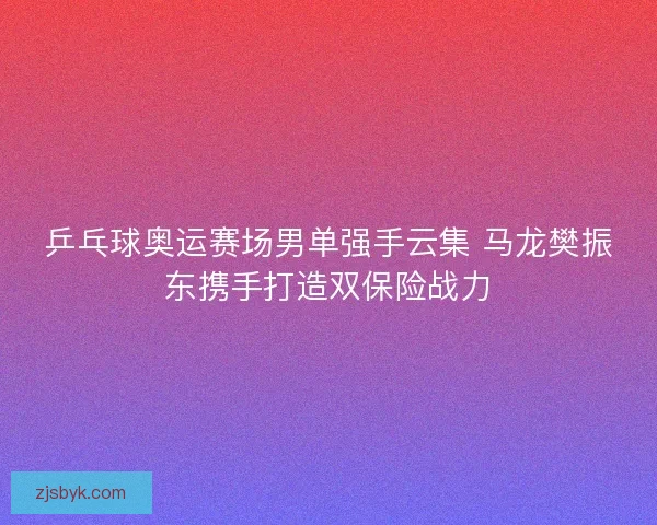 乒乓球奥运赛场男单强手云集 马龙樊振东携手打造双保险战力